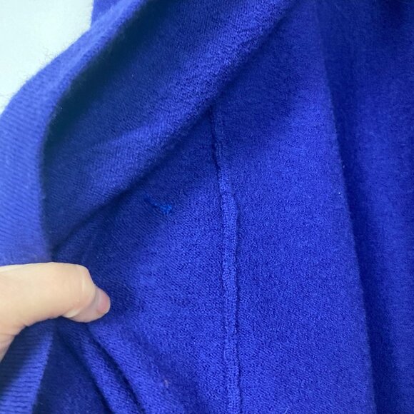 Chicos Wool Kendall Colorblock Coatigan Cardigan 3 XL Blue Black Classic Long - Picture 11 of 13